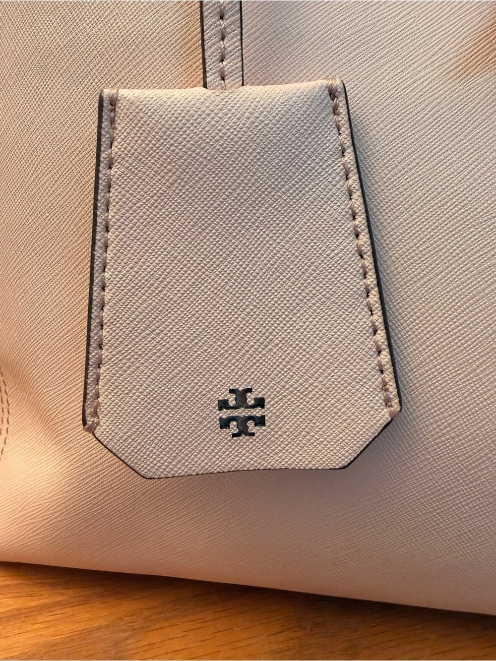 Tory Burch Blush Pink Leather Tote with Pink Scarf Accent